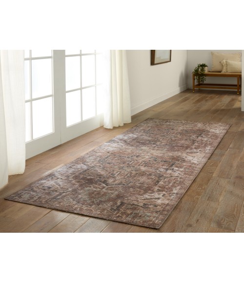 HHB03 Minita Rug Kate Lester + Jaipur Living Minita Medallion Brown/ Tan Runner Rug 2'X6'
