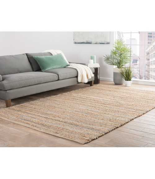 Jaipur Living Canterbury Natural Solid Beige/ Blue Area Rug (6'X9')