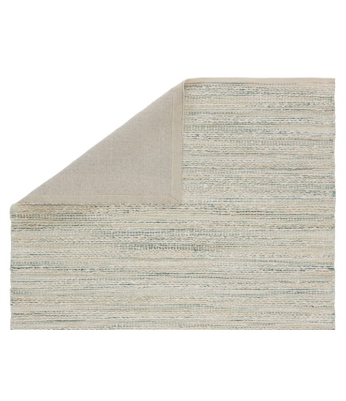 Jaipur Living Canterbury Natural Stripe White/ Turquoise Area Rug (2'6"X4')