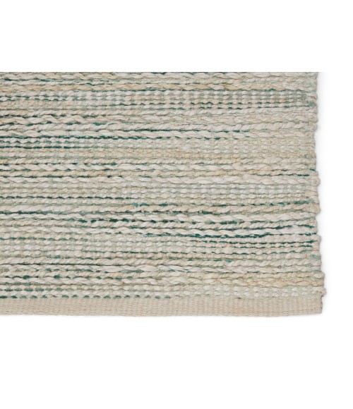 Jaipur Living Canterbury Natural Stripe White/ Turquoise Area Rug (2'6"X4')