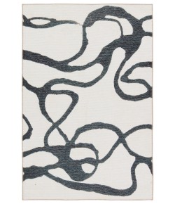 Cosme Powerloomed Indoor Abstract White/ Gray Ibs07 Area Rug 4 ft. 2 in. X 6 ft. Rectangle