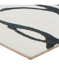 Cosme Powerloomed Indoor Abstract White/ Gray Ibs07 Area Rug 4 ft. 2 in. X 6 ft. Rectangle