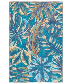 Cantania Powerloomed Indoor Floral Blue/ Beige Ibs08 Area Rug 4 ft. 2 in. X 6 ft. Rectangle