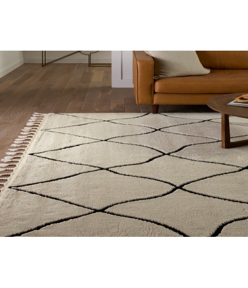 Vibe by Jaipur Living Treble Trellis Ivory/ Black Area Rug 5'X7'