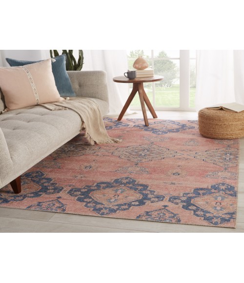 Kairos Area Rug Vibe by Jaipur Living Adalee Medallion Pink/ Blue Runner Rug (2'6"X7'6")