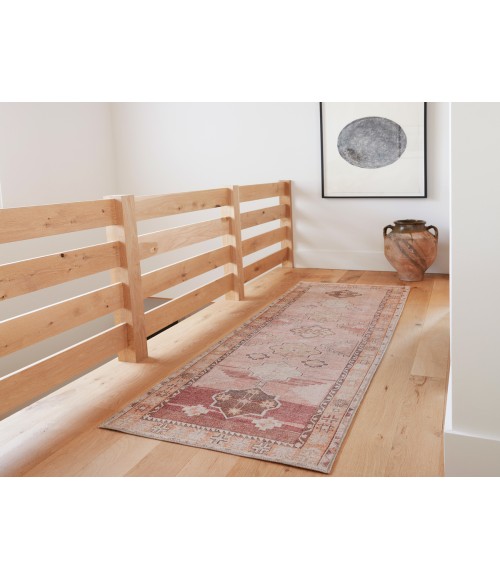 Kairos Area Rug Vibe by Jaipur Living Bijou Medallion Pink/ Orange Runner Rug (2'6"X12')