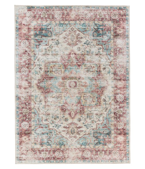 KLS10 Vandran Rug Vibe by Jaipur Living Vandran Medallion Dark Red/ Teal Runner Rug 2'6"X8'