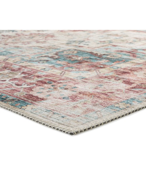KLS10 Vandran Rug Vibe by Jaipur Living Vandran Medallion Dark Red/ Teal Runner Rug 2'6"X8'
