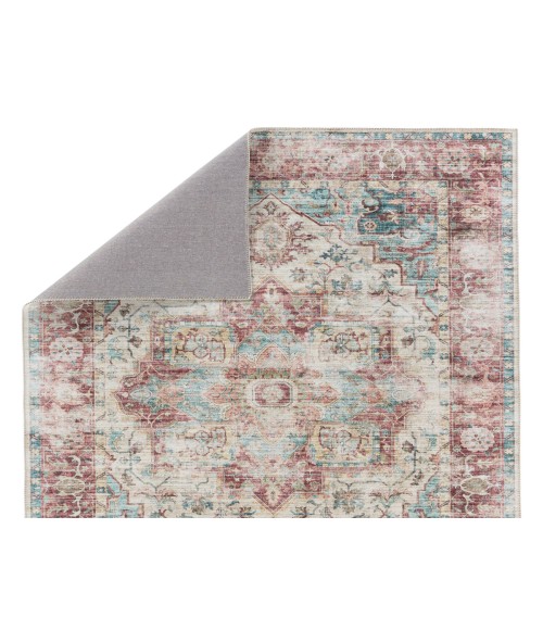 KLS10 Vandran Rug Vibe by Jaipur Living Vandran Medallion Dark Red/ Teal Runner Rug 2'6"X8'