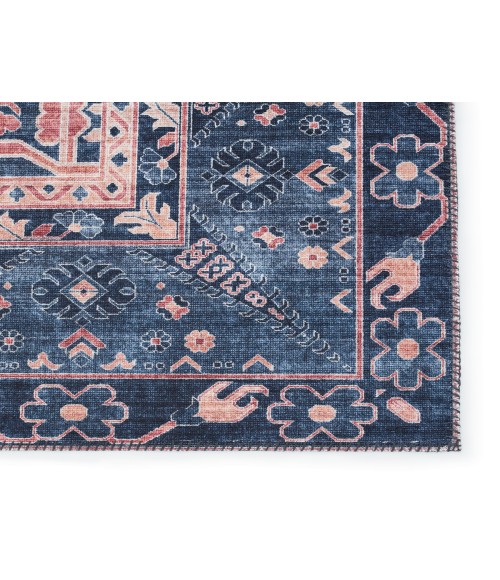 Nikki Chu by Jaipur Living Issa Medallion Dark Blue/ Pink Area Rug (8'X10')