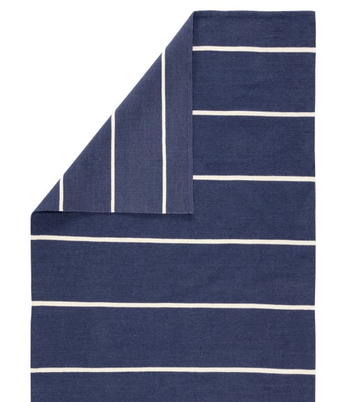 Jaipur Living Corbina Indoor/ Outdoor Stripe Dark Blue/ Ivory Area Rug (2'X3')
