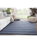 Jaipur Living Corbina Indoor/ Outdoor Stripe Dark Blue/ Ivory Area Rug (2'X3')