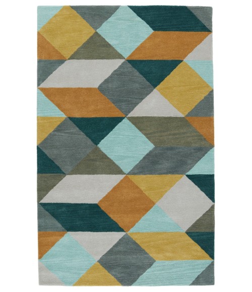En Casa By Luli Sanchez Tufted Area Rug Luli Sanchez by Jaipur Living Ojo Handmade Geometric Gold/ Teal Area Rug (9'X13')