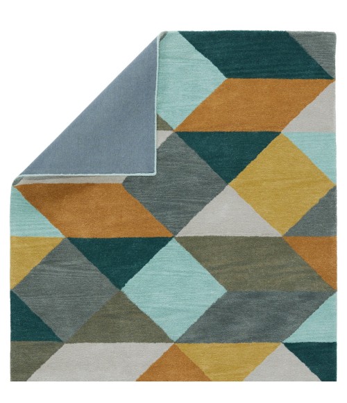En Casa By Luli Sanchez Tufted Area Rug Luli Sanchez by Jaipur Living Ojo Handmade Geometric Gold/ Teal Area Rug (9'X13')