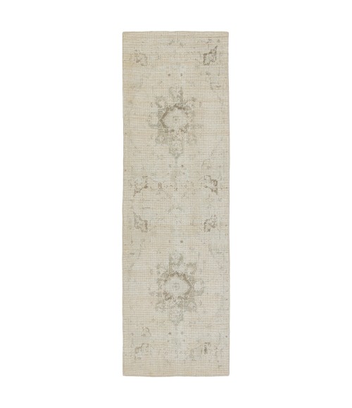 MBB03 Canyon Rug Barclay Butera by Jaipur Living Canyon Handmade Medallion Ivory/ Light Gray Runner Rug 3'X10'
