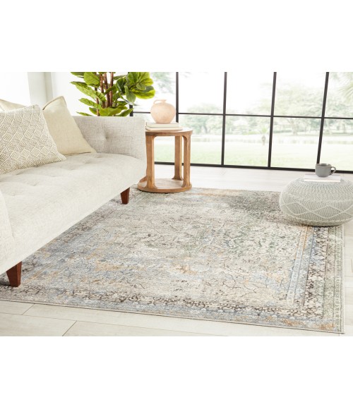 Melo Area Rug Vibe by Jaipur Living Thayer Medallion Green/ Light Gray Area Rug (6'7"X9'6")