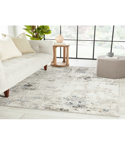 Melo Area Rug Vibe by Jaipur Living Jehan Abstract Gray/ Light Blue Area Rug (5'3"X8')