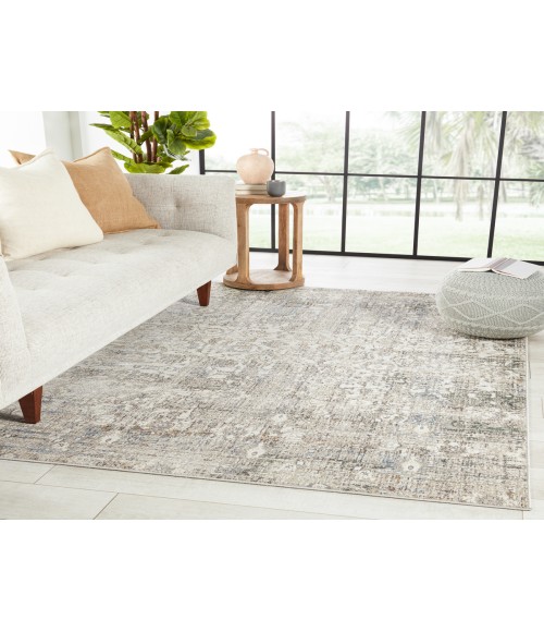 Melo Area Rug Vibe by Jaipur Living Kenrick Floral Gray/ Light Blue Area Rug (6'7"X9'6")