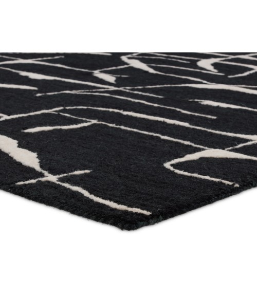 Nikki Chu by Jaipur Living Noir Handmade Abstract Black/ White Area Rug 8'X10'
