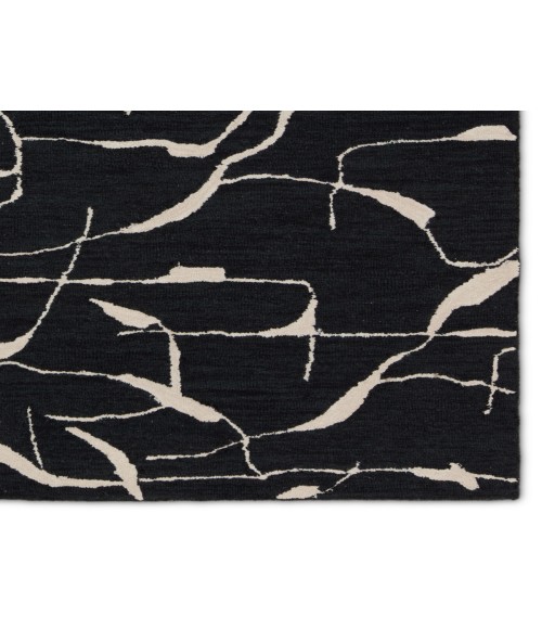Nikki Chu by Jaipur Living Noir Handmade Abstract Black/ White Area Rug 8'X10'