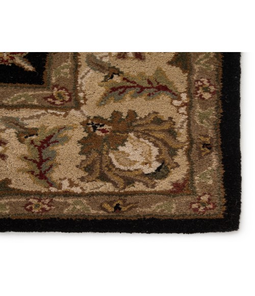 Jaipur Living Selene Handmade Floral Black/ Beige Oval Area Rug (8'X10')