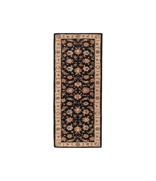 Mythos Area Rug Jaipur Living Selene Handmade Floral Black/ Beige Runner Rug (2'6"X6')