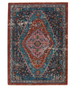 Vibe By Jaipur Living Marielle Medallion Blue/ Rust Myd13 Area Rug 7 ft. 10 in. X 11 ft. 1 in. Rectangle