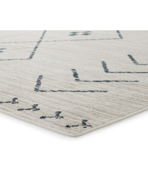 NDN01 Taos Rug Vibe by Jaipur Living Taos Tribal Cream/ Dark Slate Area Rug 5'3"X7'