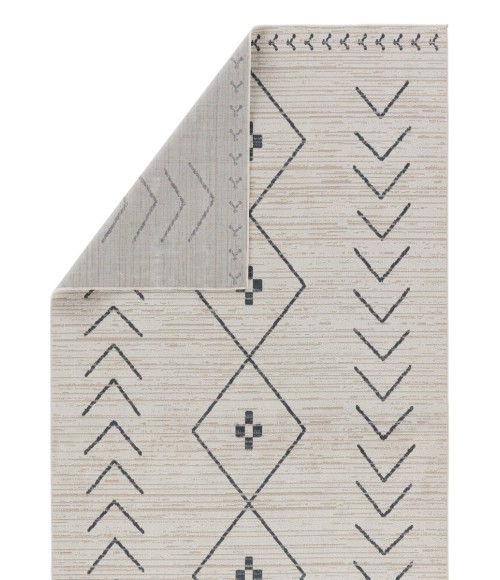 NDN01 Taos Rug Vibe by Jaipur Living Taos Tribal Cream/ Dark Slate Area Rug 5'3"X7'