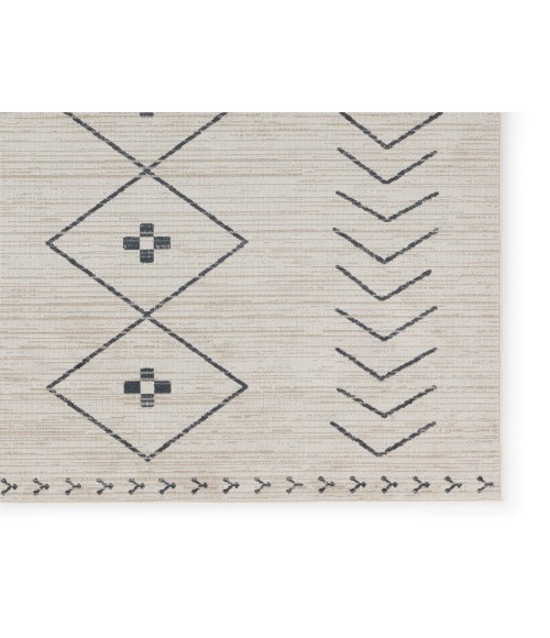 NDN01 Taos Rug Vibe by Jaipur Living Taos Tribal Cream/ Dark Slate Area Rug 5'3"X7'