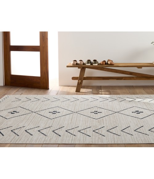 NDN01 Taos Rug Vibe by Jaipur Living Taos Tribal Cream/ Dark Slate Area Rug 5'3"X7'
