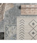 NDN01 Taos Rug Vibe by Jaipur Living Taos Tribal Cream/ Dark Slate Area Rug 5'3"X7'