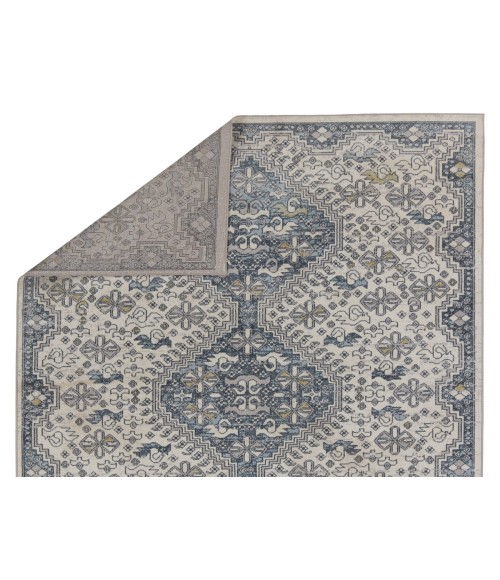 Vibe by Jaipur Living Yucca Medallion Cream/ Blue Area Rug 6'7"X9'6"