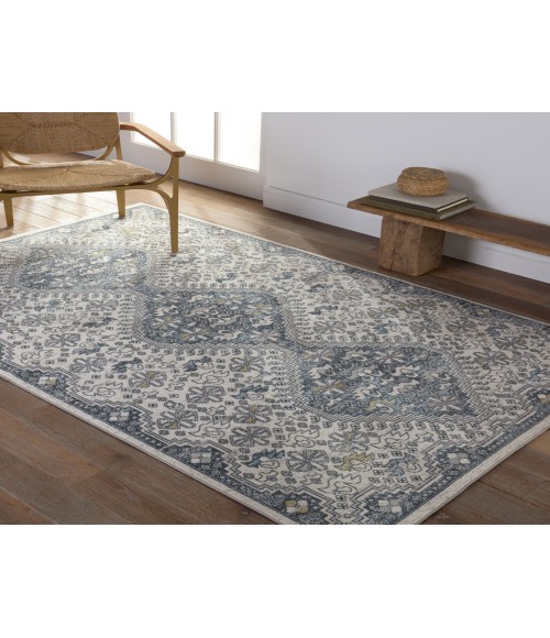 Vibe by Jaipur Living Yucca Medallion Cream/ Blue Area Rug 6'7"X9'6"