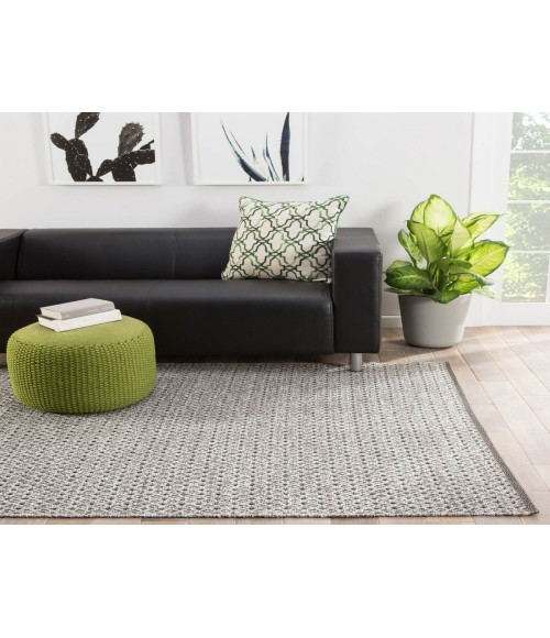Nirvana Area Rug Jaipur Living Foster Indoor/ Outdoor Trellis Gray/ White Area Rug (7'6"X9'6")