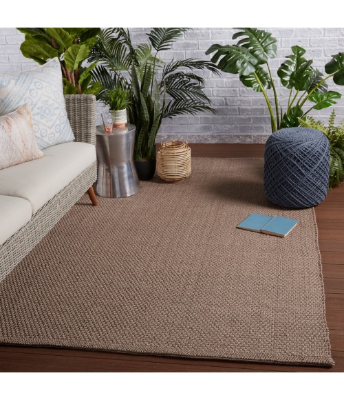 Jaipur Living Kawela Indoor/ Outdoor Solid Brown Area Rug (9'X12')