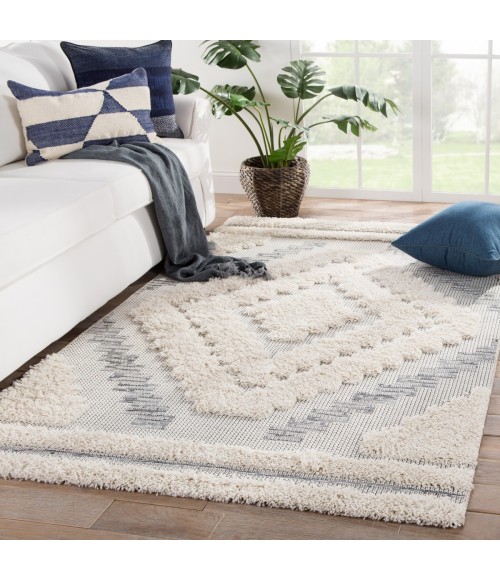 Jaipur Living Sani Indoor/ Outdoor Geometric Gray/ Cream Area Rug (7'10"X10'10")