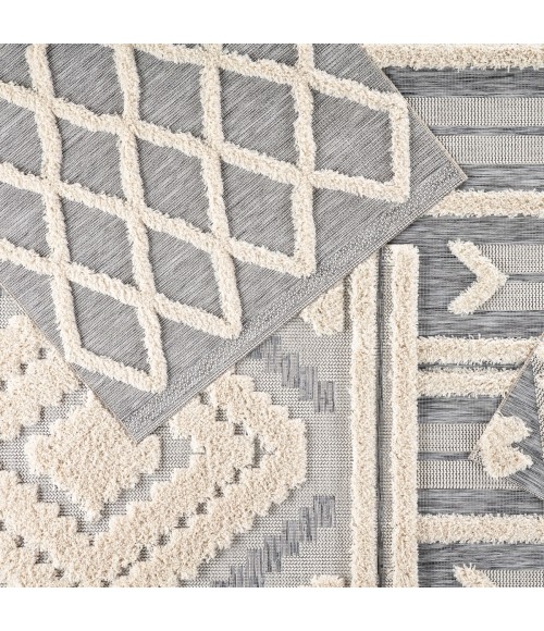 Jaipur Living Sani Indoor/ Outdoor Geometric Gray/ Cream Area Rug (2'X3'7")