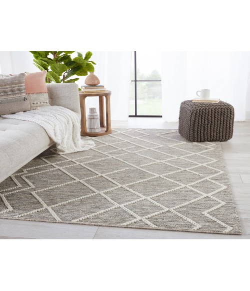 Jaipur Living Moab Natural Geometric Gray/ Ivory Area Rug (5'X8')