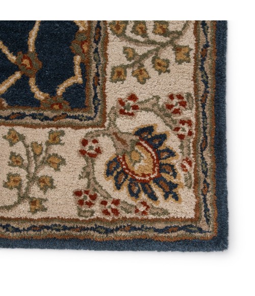 Poeme Area Rug Jaipur Living Chambery Handmade Floral Blue/ Multicolor Round Area Rug (8'X8')