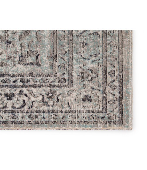 POLARIS RUG Jaipur Living Langley Indoor/ Outdoor Medallion Gray/ Blue Runner Rug (2 8"X10 )