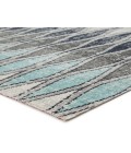 POLARIS RUG Jaipur Living Norwich Indoor/ Outdoor Geometric Gray/ Blue Round Area Rug (8 X8 )