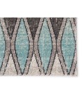 POLARIS RUG Jaipur Living Norwich Indoor/ Outdoor Geometric Gray/ Blue Round Area Rug (8 X8 )