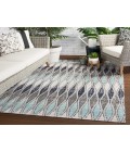 POLARIS RUG Jaipur Living Norwich Indoor/ Outdoor Geometric Gray/ Blue Round Area Rug (8 X8 )