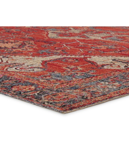 Polaris Area Rug Jaipur Living Leighton Indoor/ Outdoor Medallion Red/ Blue Round Area Rug (7'10"X7'10")