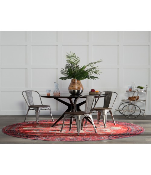 Polaris Area Rug Jaipur Living Leighton Indoor/ Outdoor Medallion Red/ Blue Round Area Rug (7'10"X7'10")