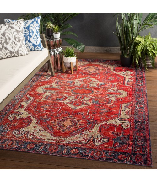 Jaipur Living Leighton Indoor/ Outdoor Contemporary Red/ Blue 4'X6' Area Rug