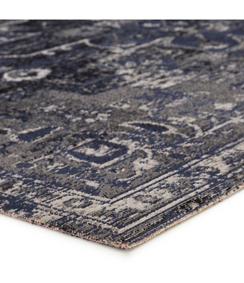 POLARIS RUG Jaipur Living Isolde Indoor/ Outdoor Medallion Blue/ Black Runner Rug (2 8"X10 )