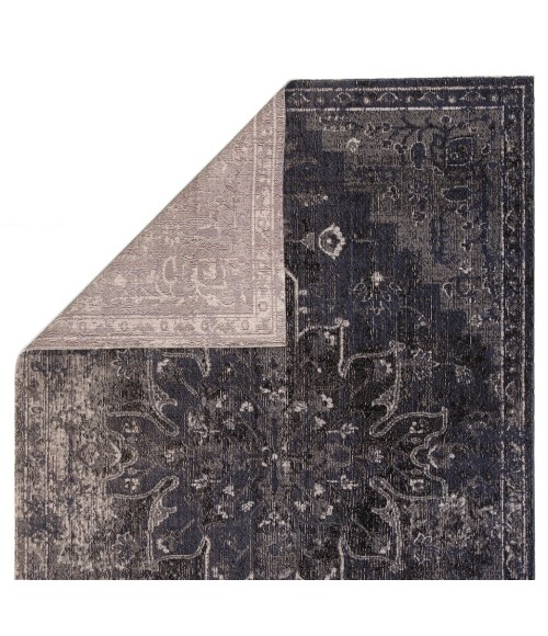 POLARIS RUG Jaipur Living Isolde Indoor/ Outdoor Medallion Blue/ Black Runner Rug (2 8"X10 )