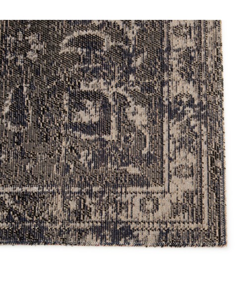 POLARIS RUG Jaipur Living Isolde Indoor/ Outdoor Medallion Blue/ Black Runner Rug (2 8"X10 )